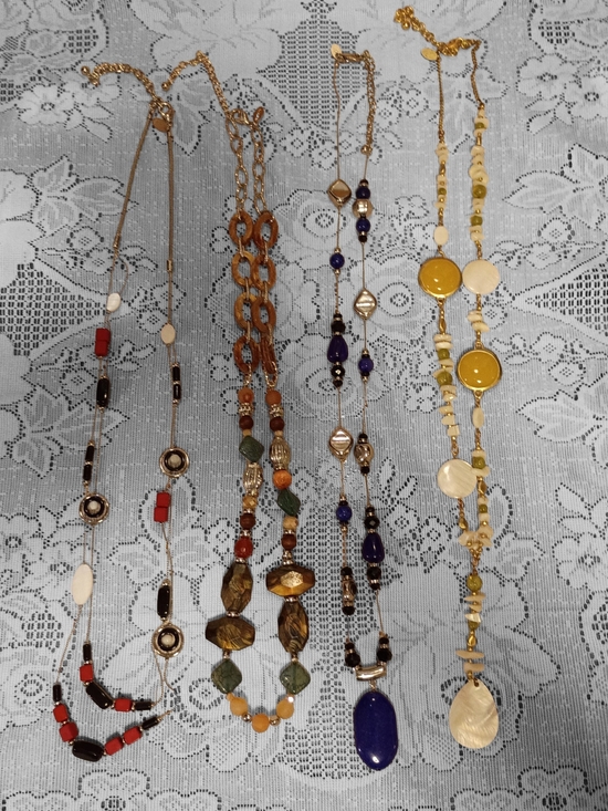 Chico's Jewelry - Chico's Multi-Necklace Set with Red, Green, Blue & Gold Accents